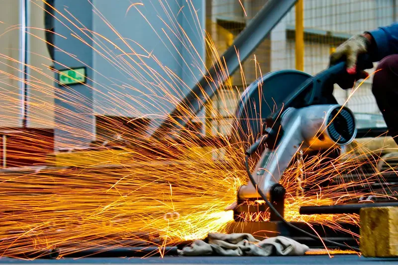 CNC plasma cutting steel plate at Tuff Industries in Fairfield, Ohio